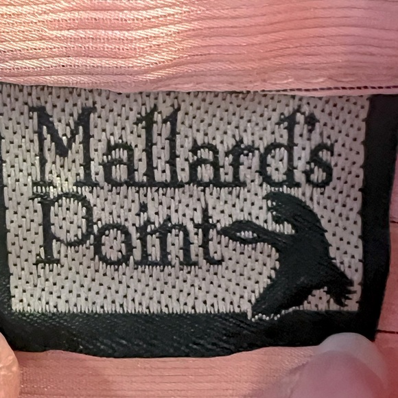 Vintage Peach with Black Pinstripes Ruffled Blouse by Mallard’s Point. Size = 7. - Picture 4 of 12